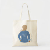 Hand Getrokken Denim Jas Blond Haar Matron van Eer Tote Bag (Voorkant)