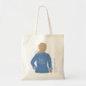 Hand getrokken denim jas blond haar toekomst Mrs. Tote Bag (Voorkant)