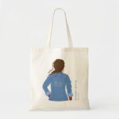 Hand Getrokken Denim Jas Donker Haar & Huid Bruids Tote Bag (Voorkant)