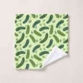 Hand getrokken dille augurk patroon bad handdoek (Wasdoekje)