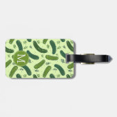 Hand getrokken dille augurk patroon bagagelabel (Achterkant horizontaal)