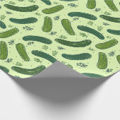 Hand getrokken dille augurk patroon cadeaupapier (Hoek)