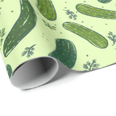 Hand getrokken dille augurk patroon cadeaupapier (Rol Hoek)