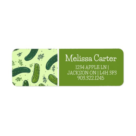 Hand getrokken dille augurk patroon etiket (Voorkant)