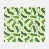 Hand getrokken dille augurk patroon fleece deken (Voorkant (Horizontaal))