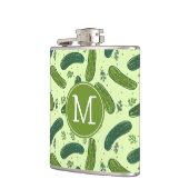 Hand getrokken dille augurk patroon heupfles (Links)