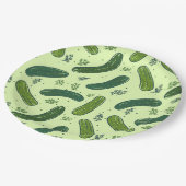 Hand getrokken dille augurk patroon papieren bordje (Gekanteld)