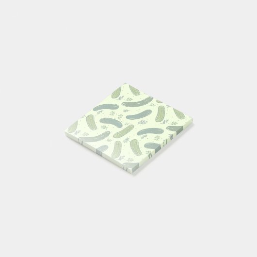 Hand getrokken dille augurk patroon post-it® notes (Schuin)