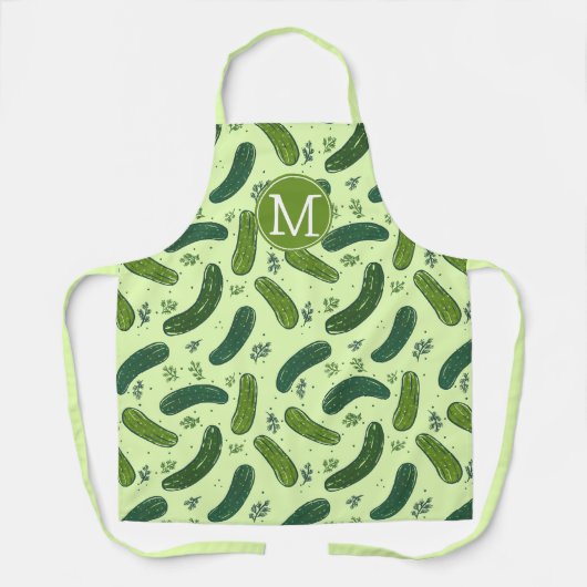 Hand getrokken dille augurk patroon schort (Voorkant)