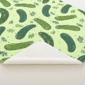 Hand getrokken dille augurk patroon sherpa deken (3/4)