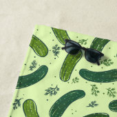 Hand getrokken dille augurk patroon strandlaken (In situ)