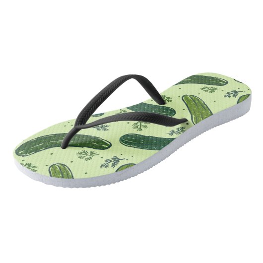 Hand getrokken dille augurk patroon teenslippers (Schuin)