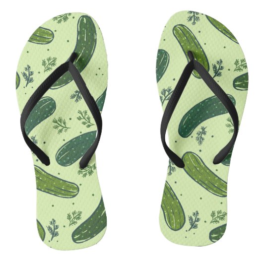 Hand getrokken dille augurk patroon teenslippers (Voetbed)