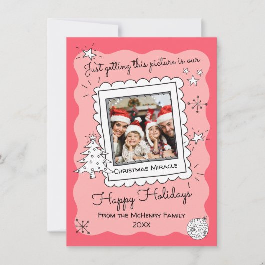 Hand getrokken doedel schets foto kerst Kaart (Voorkant)