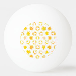 Hand getrokken doedel zonnen patroon pingpongbal
