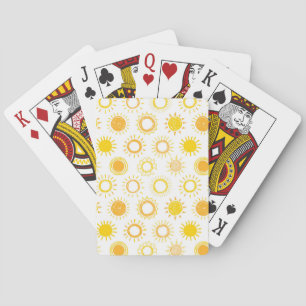 Hand getrokken doedel zonnen patroon pokerkaarten