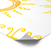 Hand getrokken doedel zonnen patroon poster (Hoek)