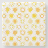 Hand getrokken doedel zonnen patroon stenen onderzetter (Voorkant)