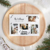 Hand getrokken Doodle 4 Foto Kerstmis Feestdagenkaart