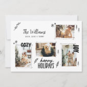 Hand getrokken Doodle 4 Foto Kerstmis Feestdagenkaart (Voorkant)