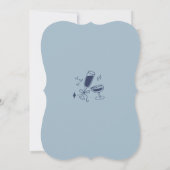 Hand getrokken Doodle Art Modern Scribble Blauw Kaart (Achterkant)