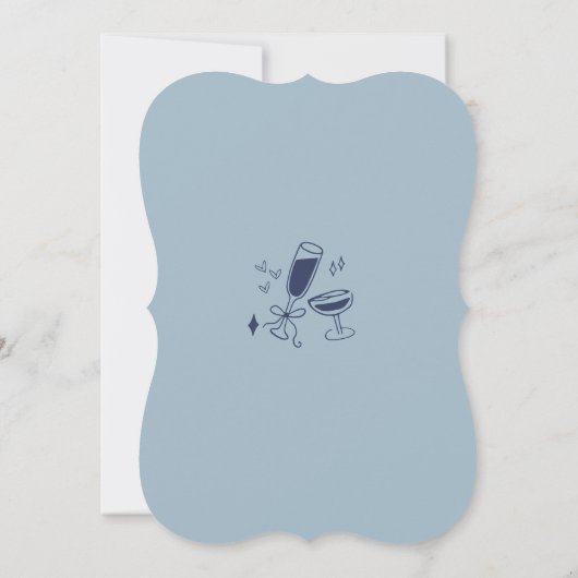 Hand getrokken Doodle Art Modern Scribble Blauw Kaart (Achterkant)