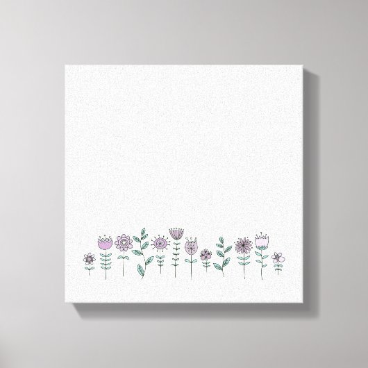 Hand getrokken Doodle Bloemen Canvas Print (Voorkant)