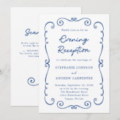 Hand getrokken Doodle Border Avond Huwelijksrecept Kaart (Voorkant / Achterkant)