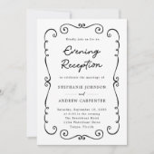 Hand getrokken Doodle Border Avond Huwelijksrecept Kaart (Voorkant)