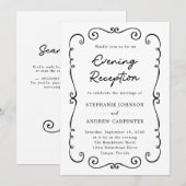 Hand getrokken Doodle Border Avond Huwelijksrecept Kaart (Voorkant / Achterkant)