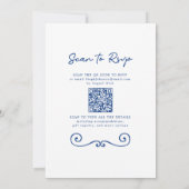 Hand getrokken Doodle Border QR Code Bruiloft Kaart (Achterkant)