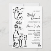 Hand getrokken Doodle Bridal Brunch Franse strik i Kaart (Voorkant)