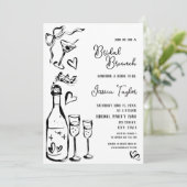 Hand getrokken Doodle Bridal Brunch Franse strik i Kaart (Staand voorkant)