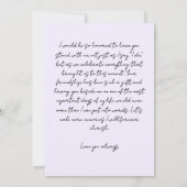 Hand getrokken Doodle bruidsmeisje voorstel Paarse Kaart (Achterkant)