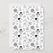 Hand getrokken Doodle bruiloft uitnodiging (Achterkant)