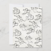Hand getrokken Doodle Cherub Cupid Crest Bruiloft Kaart (Achterkant)