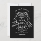 Hand getrokken Doodle Cherub Cupid Crest Bruiloft Kaart (Voorkant)