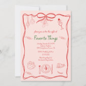 Hand getrokken Doodle Favoriete dingen Kerstfeest Kaart (Voorkant)