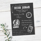 Hand getrokken Doodle Foto Graduation Party Kaart