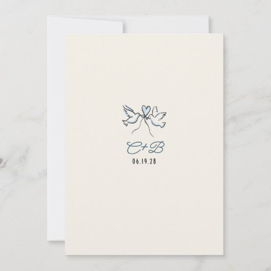 Hand getrokken Doodle Funky Whimsical Engagement P Kaart (Achterkant)