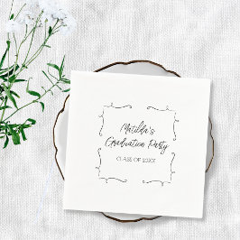 Hand getrokken doodle gepersonaliseerde afstudeerf servet