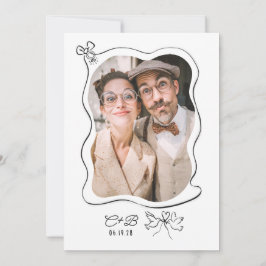 Hand getrokken Doodle grillige verlovingsfeest fot Kaart