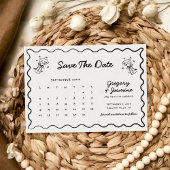 Hand getrokken Doodle Handgeschreven kalender brui Save The Date