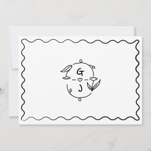 Hand getrokken Doodle Handgeschreven kalender brui Save The Date (Achterkant)