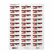 Hand getrokken Doodle Honden Rode Kerst Truck Etiket (Full Sheet)