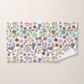 Hand getrokken Doodle Kleurrijk Bloemen naadloos p Bad Handdoek (Handdoek)