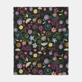 Hand getrokken Doodle Kleurrijk Bloemen naadloos p Fleece Deken (Voorkant)