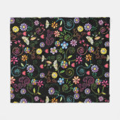 Hand getrokken Doodle Kleurrijk Bloemen naadloos p Fleece Deken (Voorkant (Horizontaal))