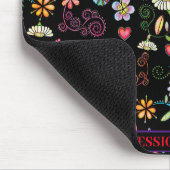 Hand getrokken Doodle Kleurrijk Bloemen naadloos p Muismat (Hoek)