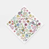 Hand getrokken Doodle Kleurrijk Bloemen naadloos p Servet (Hoek)
